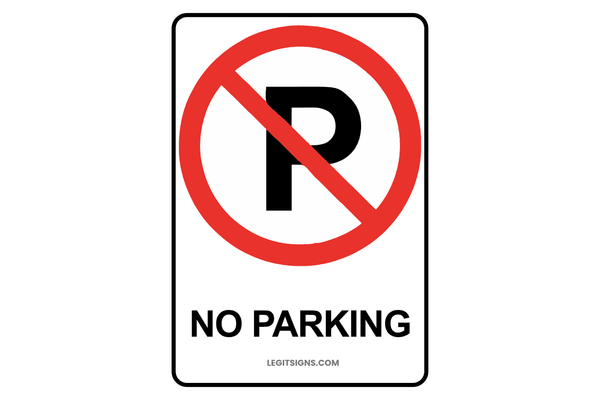 No Parking Sign (Circle MUTCD)