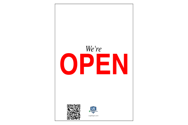 We're Open Sign
