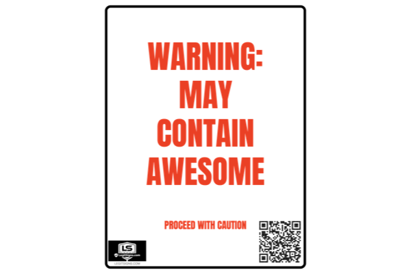 Warning May Contain Awesome (Red) - Portrait