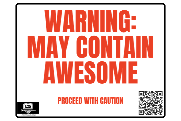 Warning May Contain Awesome (Red)