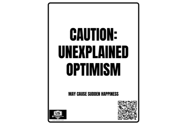 Caution Unexplained Optimism Portrait