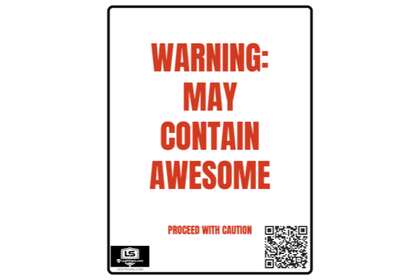 Warning May Contain Awesome (Red) Portrait