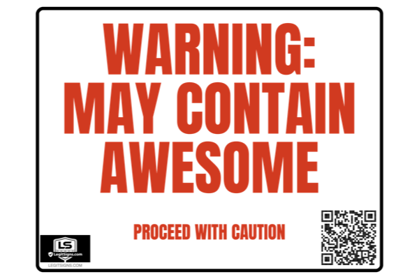 Warning May Contain Awesome (Red) Landscape