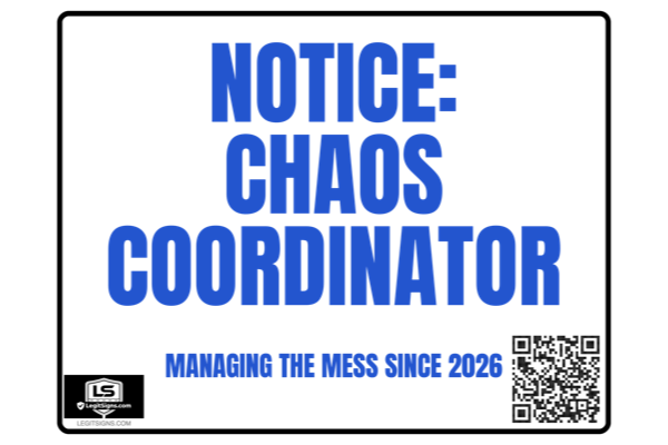 Notice Chaos Coordinator (Blue) Landscape